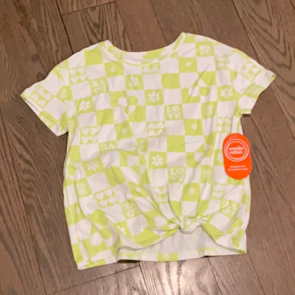 Wonder Nation Kids' Green Checkered T-Shirt